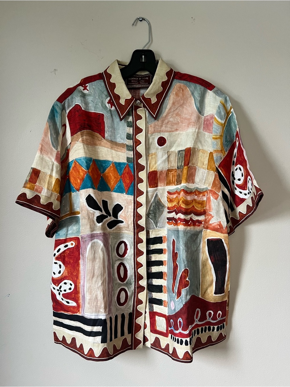 Alemais Multicolor Abstract Short-Sleeve Button Shirt